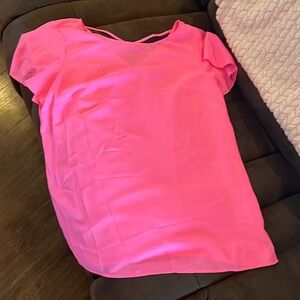 Neon pink Talbots blouse